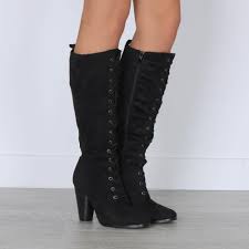 Photo 1 of  womens high chunky block heel lace up size 9.5