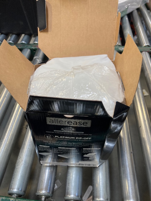 Photo 1 of AllerEase Platinum Zip-Off Top Waterproof Mattress Protector Full 360 Degree Zipper Particle Barrier Temperature Balancing Luxurious Plush Top Separately Machine Washable Mattress Cover (White)