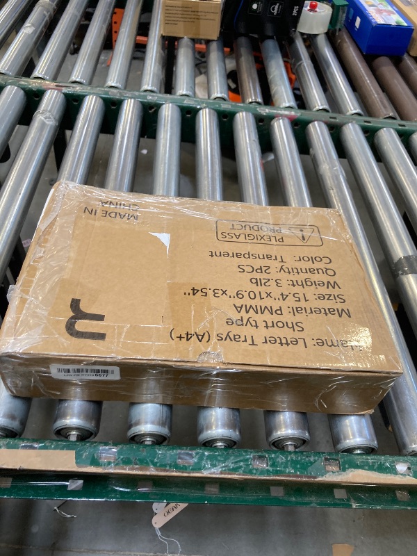 Photo 1 of 2 Pack- Stackable Paper Letter Tray, Enlarged A4 File Desk Organizer Acrylic Desk Organizers and Accessories Sorter Tray, Clear Workspace Office Supplies Organizers, 13.78inx9.25inx3.62in