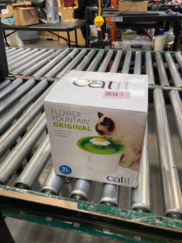 Photo 1 of Catit Flower Fountain with Triple Action Filter, Cat Drinking Water Fountain, 3 L, Green