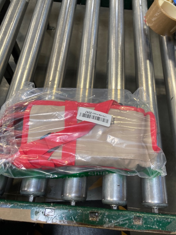 Photo 1 of 2-in-1 Portable Folding Stool with Crossbody Carry, Converts to Bag with Mesh Storage, Oxford Fabric High-Carbon Steel, for Camping Fishing, Medium Size 25x29x26cm, Red Color