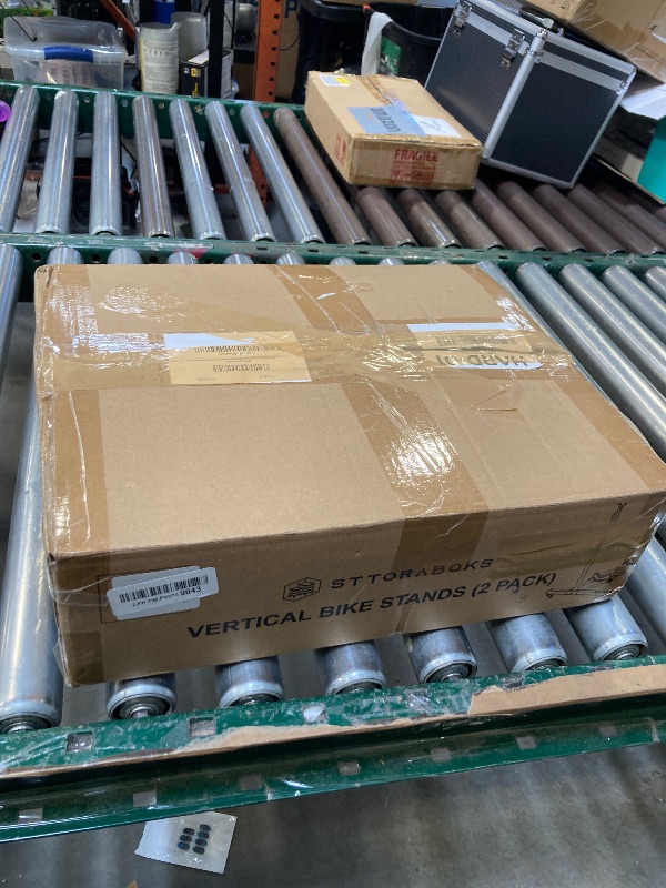 Photo 1 of Sttoraboks Vertical Bike Stands (2 Pack)?Standing Bike Rack for Garage Floor?Upright Bicycle Floor Stand Indoor Bike Holder with Adjustable Height for Garage & Apartment - for Wheels Sizes up to 29”