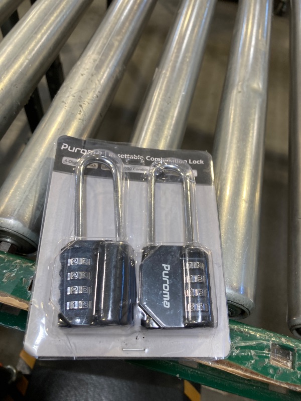 Photo 1 of LOCKED……Puroma 2 Pack 2.6 Inch Long Shackle Combination Lock 4 Digit Outdoor Waterproof Padlock for Hasp locker lock, Sports Locker, Fence, Gate, Toolbox, Case, Hasp Storage, Cabinets (Black)