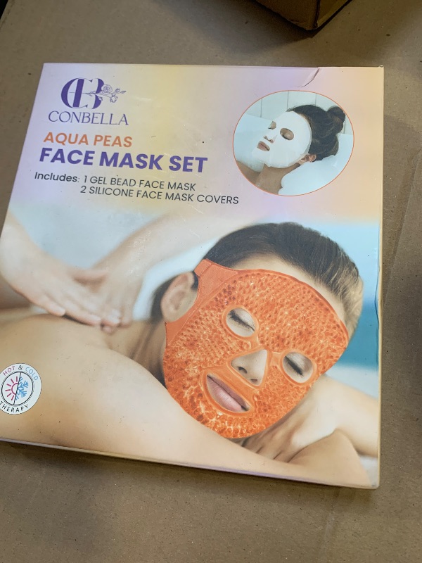 Photo 1 of CONBELLA Reusable Ice Face Mask Set - Hot & Cold Therapy for Migraine, Wisdom Tooth Pain, Puffiness Relief with 2 Silicone Covers, Cooling Gel Pad for Swelling