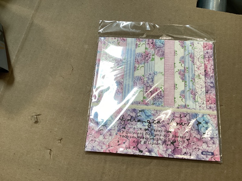 Photo 1 of 24 Sheets Craft Scrapbook Cardstock Paper Pad 6"X6" Flower Designs Cardstock Thick Paper, 12 Designs