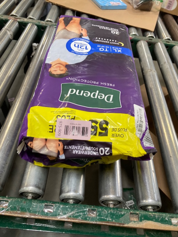 Photo 1 of Depend Night Defense Adult Diapers, Incontinence Underwear for Men, Disposable, Overnight, Extra-Large, Grey, 20 Count, Packaging May Vary