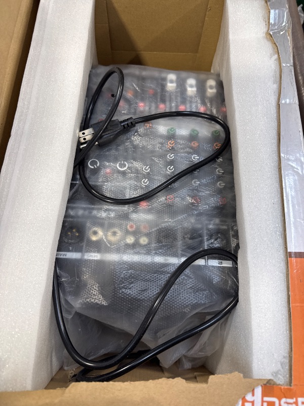 Photo 1 of 4 Channel Audio Mixer, DJ Mixer Sound Board with 48V Phantom Power, Bluetooth & USB Audio Interface, Compact Mixing Console for DJ Karaoke Live Streaming Recording