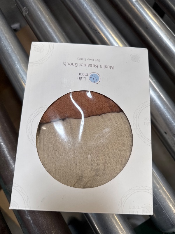 Photo 1 of lulumoon Baby Muslin Bassinet Sheets: Cotton Bassinet Sheets Neutral for Boys and Girls - Fitted for Oval Rectangle or Hourglass