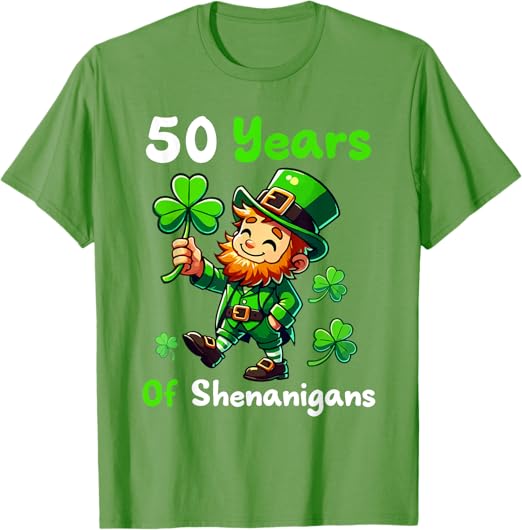 Photo 1 of 50 Years Of Shenanigans 50th Birthday St. Patrick's Day Boy T-Shirt large