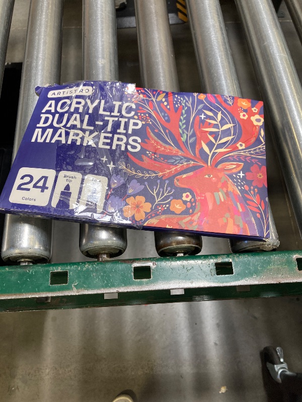 Photo 1 of ARTISTRO 24 Acrylic Paint Markers - Paint Pens for Drawing, Brush + Fine Tips - For Fabric, Rock, Glass, Wood, DIY, Eggs - Art & Craft Supplies for Adults, Teens, Kids - Easter Basket Stuffers