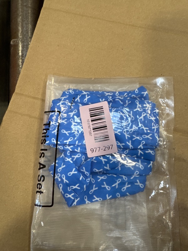 Photo 1 of WILLBOND 4 Pcs Cancer Awareness Headbands Blue Ribbon Headband Colon Cancer Rectal Prostate Head Bands for Women Child Abuse Awareness Prevention Workout Sweat Hair Wrap Events