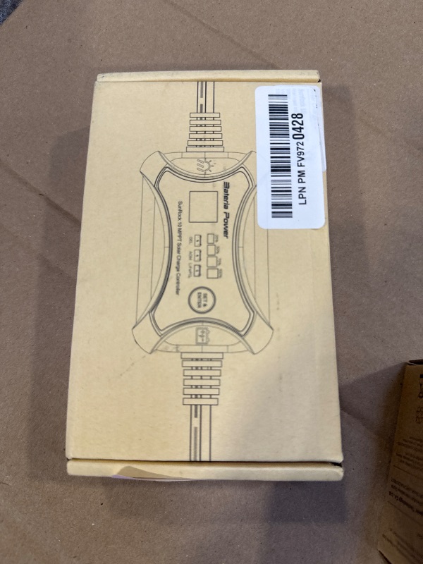 Photo 1 of 10Amp 12 Volt MPPT Solar Charge Controller, Bateria Power Intelligent Portable Solar Panel Controller, Max PV 150W 30Voc Solar Regulator for Gel AGM Lead-Acid, Lithium LiFePO4 Battery (SunRock 10)