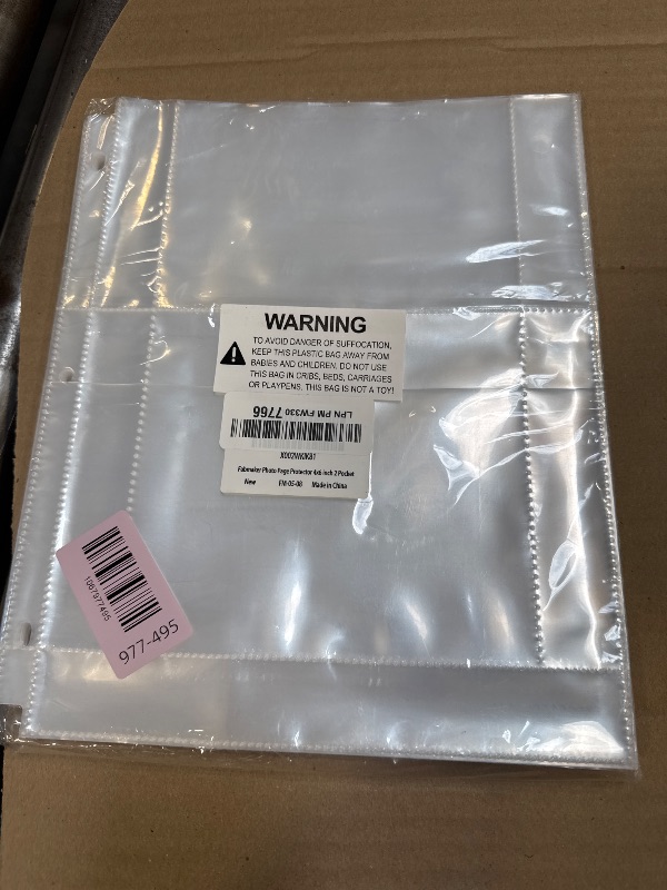 Photo 1 of Fabmaker 30 Pack Photo Sleeves for 3 Ring Binder - (4x6, for 120 Photos), Archival Page Protectors, Clear Plastic Refill Pages, Postcard Sleeves, Acid-Free