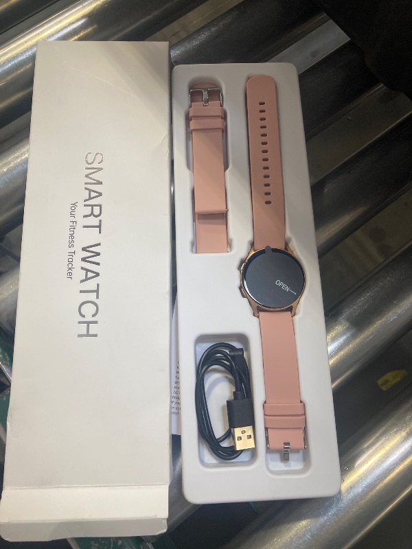 Photo 1 of AI Smart Watch wtih GPT, 41mm 1.32" AMOLED, Answer/Make Calls, Activity Fitness Tracker for Android iPhone with AOD, 150+ Sports, Calorie & Step Counter, Sleep Monitor, Women Men, 2 bands (Gold-Pink)