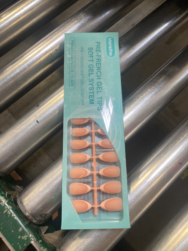 Photo 1 of 150Pcs French Gel Nail Tips Almond, Vansiho Medium Nail Tips, Pre-French Tips Press on Nails, Acrylic Fake Nails for Nail Art DIY 15 Sizes