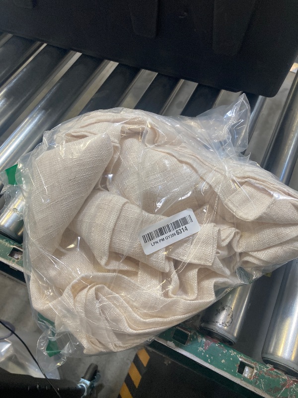 Photo 1 of LAMIT 54 Inch Short Window Linen Curtains, Cream Ivory Light Filtering Panels Back Tab and Rod Pocket Neutral Drapes for Bedroom/Living Room, Natural, 2 Panels, 34 x 54 Inch