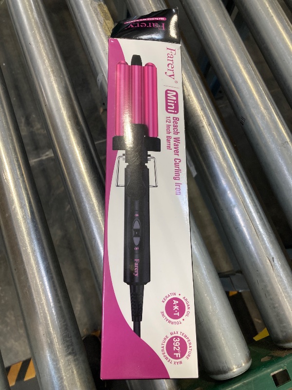 Photo 1 of FARERY Mini Waver Curling Iron, 1/2 Inch, Hair Crimper for Women Beach Waves, Keratin & Argan Oil Infused, Dual Voltage, Pouch Bag