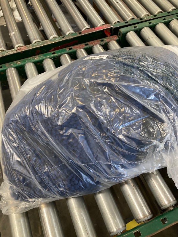 Photo 1 of ACCUMTEK Upgrade Extra Large Navy Blue Bathroom Rug Set 3 Pieces Ultra Soft, Thick Absorbent Bath Mats, Non Slip Chenille Toilet Mat for Bathroom, Bedroom, Kitchen