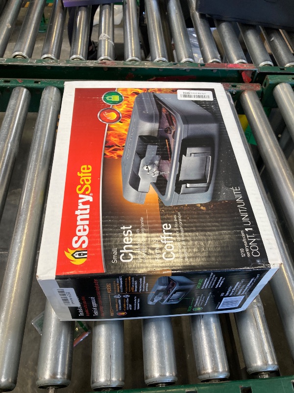 Photo 1 of SentrySafe Fireproof Safe with Key Lock, Chest Lock Box for Home or Travel Secures Money, Documents, 0.18 Cubic Feet, 6.1 x 14.3 x 11.2 Inches, 1210