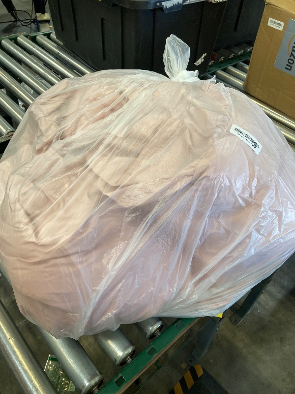 Photo 1 of Litanika Full Size Comforter Sets, 3 Pieces Blush Pink Ruffle Girls Women Cute Bedding Comforters & Sets, Lightweight Fluffy Microfiber as Gift (79x90In Comforter & 2 Pillowcases)