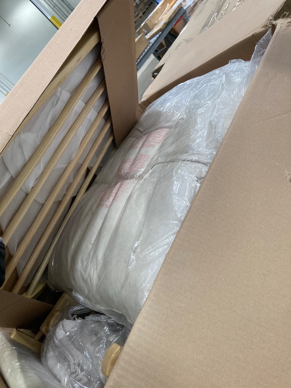 Photo 1 of **MISSING PARTS***Storkcraft Premium Hoop Glider & Ottoman (Natural/Beige) — GREENGUARD Gold Certified Nursery Glider, Solid Wood Craftsmanship, Smooth-Gliding Nursery Chair and Ottoman, Award-Winning