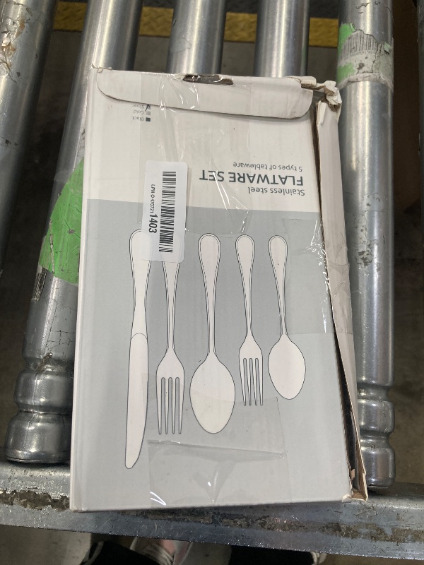 Photo 1 of ***MISSING PARTS**KINGSTONE 60 Piece Teardrop Silverware Set for 12, 18/10 Stainless Steel Flatware Set, Modern Design Cutlery Set for Home/Hotel/Wedding,Mirror Polished and Dishwasher Safe