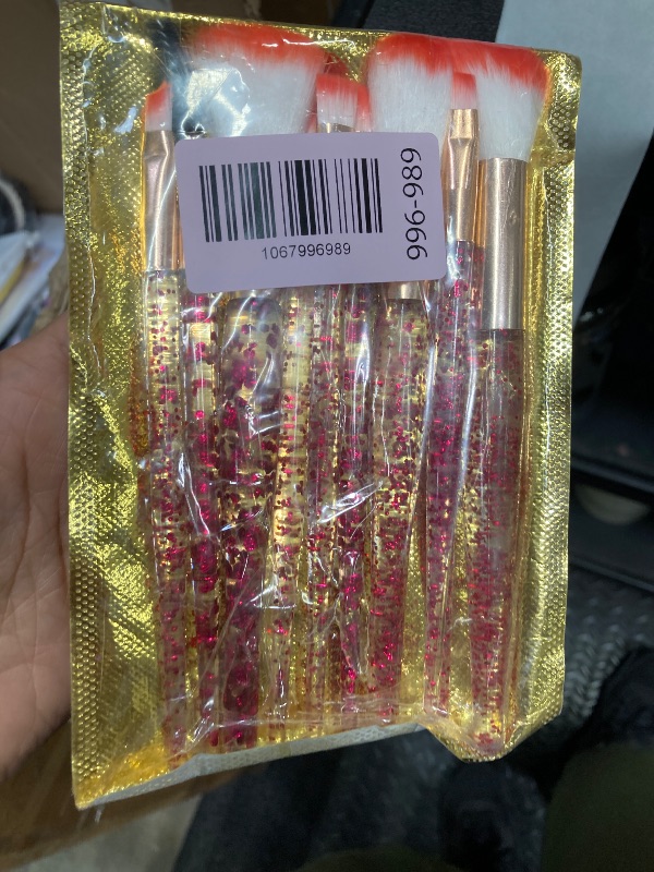 Photo 1 of 10 PCS Crystal Glitter Makeup Brushes, Cute Makeup Brushes Face Cosmetics Blending Synthetic Brush Professional Glitter Brush for Foundation Concealer Shadow Blush Lip