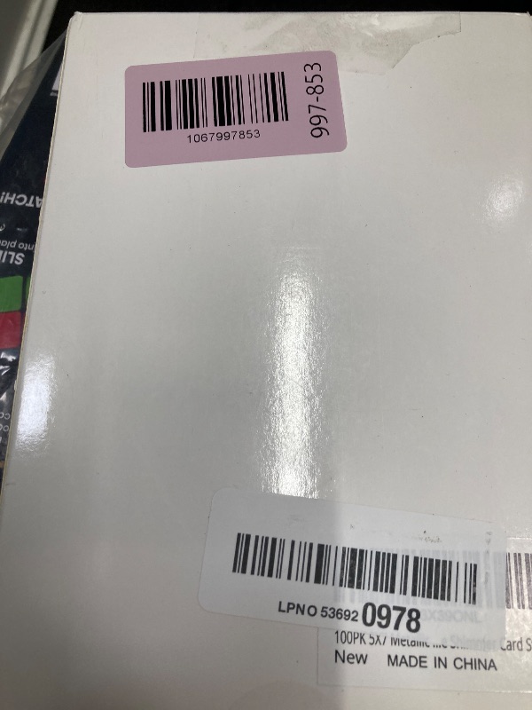 Photo 1 of 100 Pack White Shimmer Cardstock 5x7 Thick Pearl White Card Stock Paper 300 GSM 100 lb for Printing,Invitations, Wedding,Thank You Card,Photo Paper