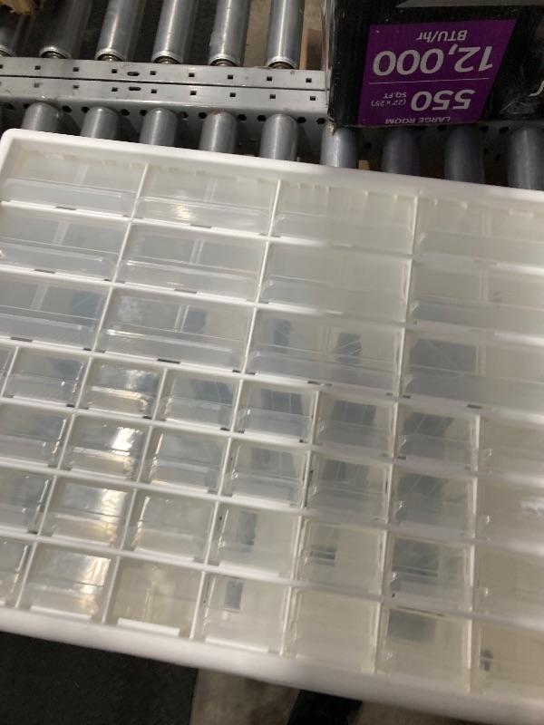 Photo 1 of **MISSING PARTS***Akro-Mils 44-Drawer Plastic Drawer Storage Cabinet for Garage Organization, Bead Organizer, Building Bricks Storage, Teacher Toolbox, Makeup Organizer, 20" W x 6" D x 16" H, 10144 White