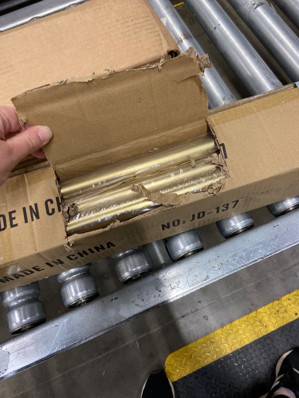 Photo 1 of 1 1/8 Inch Diameter Curtain Rods, 144-240” Telescoping Large Single Window Drapery Rod Heavy Duty With Adjustable Modern Brackets, Warm Gold