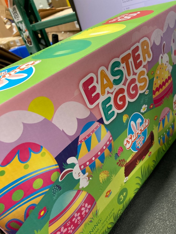 Photo 1 of [6 Surprise Golden Eggs] 100 Pack 3 Inch Large Easter Eggs, Empty Easter Eggs Fillable, Bright Colors Plastic Eggs Bulks for Easter Hunt, Easter Party Favor, Basket Stuffers Fillers