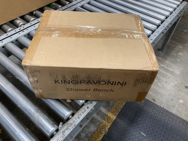 Photo 1 of ***Missing all hardware***KingPavonini HDPS Shower Benches for Inside Shower to Sit on, Waterproof Shower Stool for Shaving Legs, Heavy Duty 400LBS Shower Seat with Storage Shelf, Shower Chair for Bathroom/Indoor/Outdoor Use***Missing all hardware***