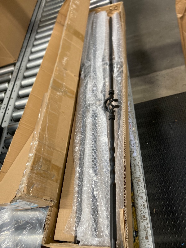 Photo 1 of 10 Pack Staircases Iron Balusters -1/2'' Square Hollow Metal Spindles with Single Basket and Double Twist Design, Includes 10 Flat Shoes & 10 Angle Shoes