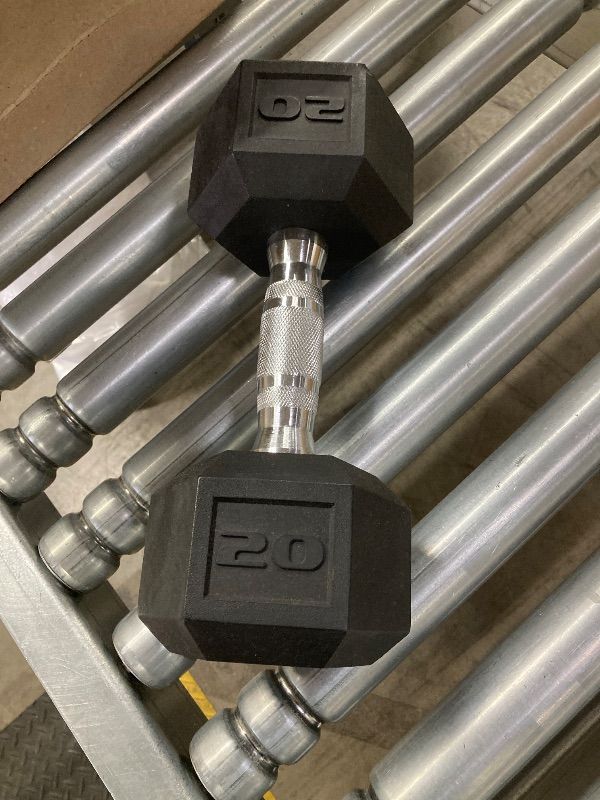 Photo 1 of ***ONE ONLY*** CAP Barbell 20 LB Rubber Coated Hex Dumbbell Hand Weight -ONE ONLY  | Chrome Handle