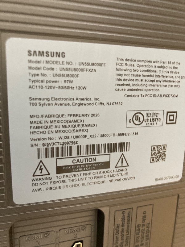 Photo 1 of ***No returns, no refunds.****
*Samsung 55-Inch Class Crystal UHD U8000F 4K Smart TV (2025 Model) Endless Free Content, Crystal Processor 4K, MetalStream Design, Knox Security, Compatible with Alexa