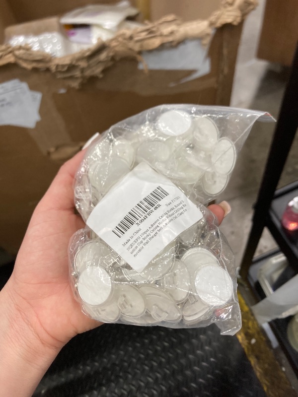 Photo 1 of 100pcs Self-Adhesive Ceiling Hooks, Round Suction Cup Sticky Ceiling Discs Without Drilling Removable Wall Hanger Ceil Clasp for Hanging Festival Wedding Birthday Decorations Christmas Party Decor