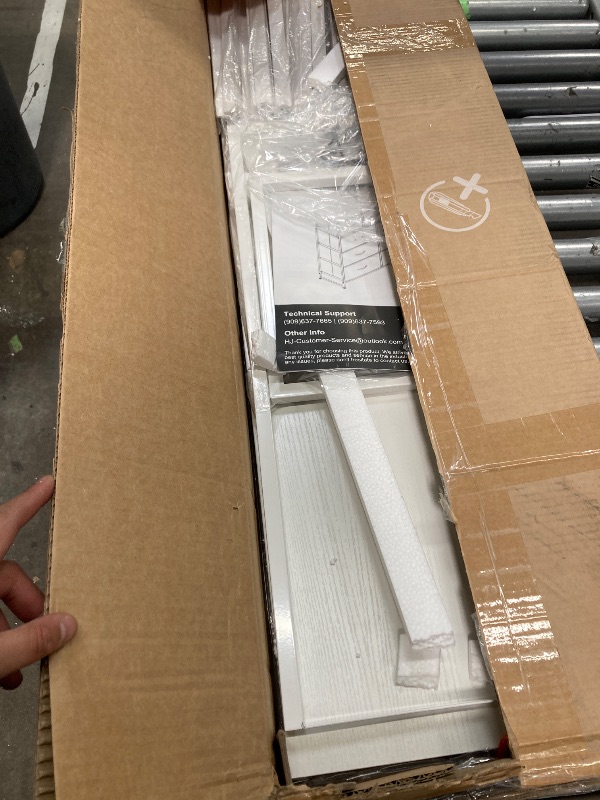 View 2 of **MISSING PARTS***DUMOS Dresser for Bedroom, Storage Organizer with 9 Drawers, Chest of Drawers with Fabric Bins, Sturdy Metal Frame, Wood Tabletop for Guest Room, Closet, Entryway, White