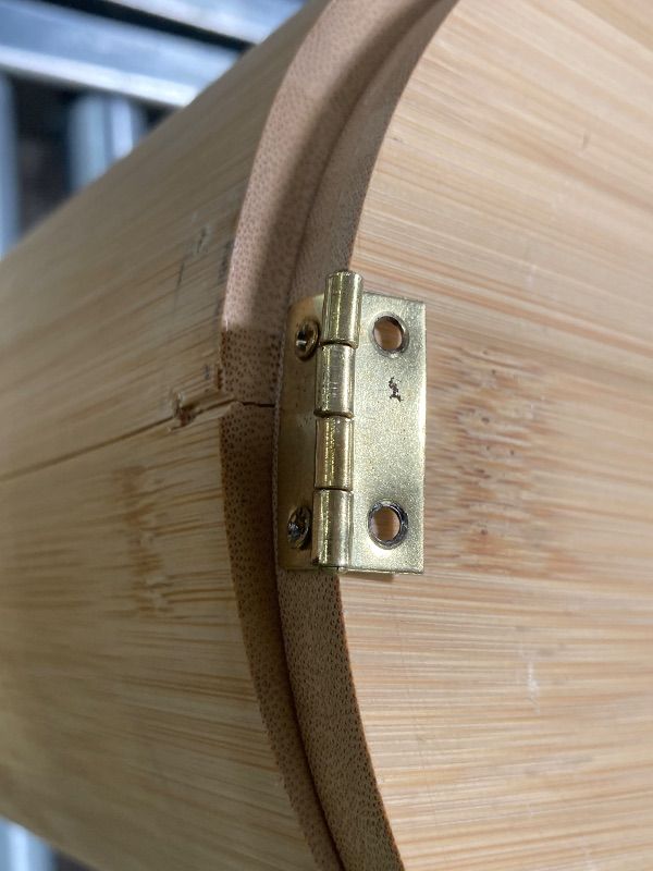 Photo 1 of ***DAMAGE -HINGE NO LONGER ATTACHED -SELLING AS IS *** Bamboo Free Standing Toilet Paper Stand,3 Rolls of Tissue Storage,Toilet Paper Holder Paper Storage Holder with Lid and Handle for Small Space Bathroom