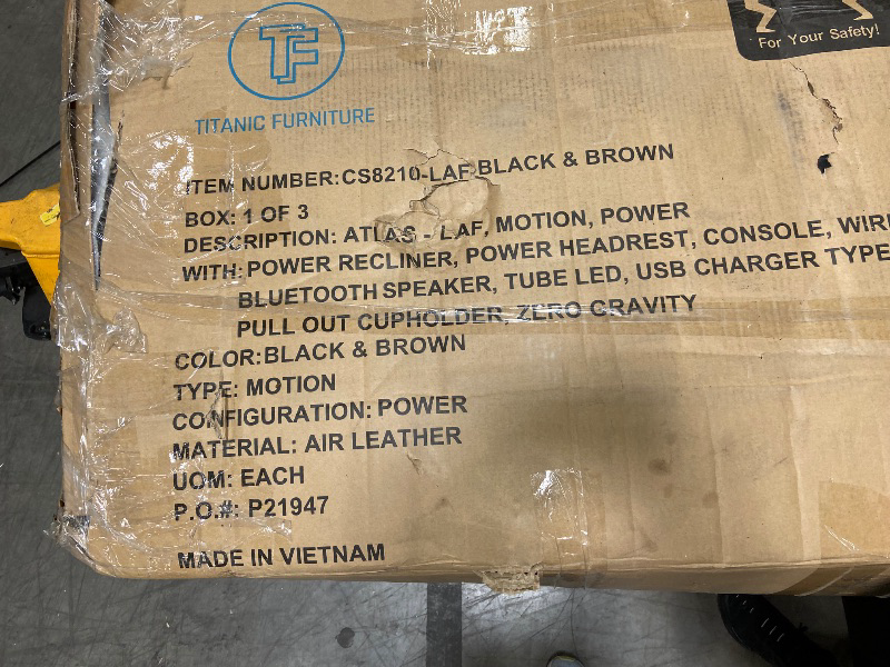 Photo 1 of ***MISSING PIECES -SELLING AS PART ONLY*** Seatcraft Valore Zero-Gravity HeatZero Italian Leather Home Theater Seating, Heat & Massage, Power Headrest, Power Lumbar, Row of 2 Loveseat, Black ***BOX RIPPED/TORN***