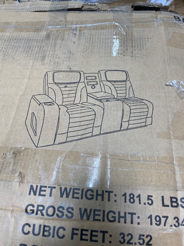 Photo 1 of ***MISSING PIECES -SELLING AS PART ONLY*** Seatcraft Valore Zero-Gravity HeatZero Italian Leather Home Theater Seating, Heat & Massage, Power Headrest, Power Lumbar, Row of 2 Loveseat, Black ***BOX RIPPED/TORN***