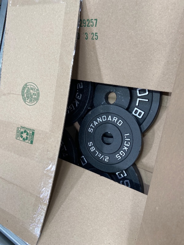 Photo 1 of ?Starter Set?1" Cast Iron Weight Plate Set | (6) Plates: Pairs of 2.5LB, 5LB, 10LB | 35 LB Total | For Standard Handles & Bars