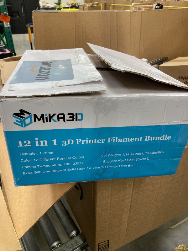 Photo 1 of 1.75mm 3D Printer Normal PLA Filament 12 Bundle, Most Popular Colors, 500g per Spool, 12 Spools Pack, Total 6kgs Material with One Bottle of 3D Printer Stick Tool Mika3D