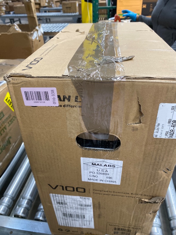 Photo 1 of **It missing the front glass**Lian Li V100 ATX Mid-Tower PC Case, LED RGB Strip, Display Platform Design with Tempered Glass, Support 420mm GPUs, 360mm Radiator, Side I/O & Optimized Airflow, Dust Filiter - Black (V100X)