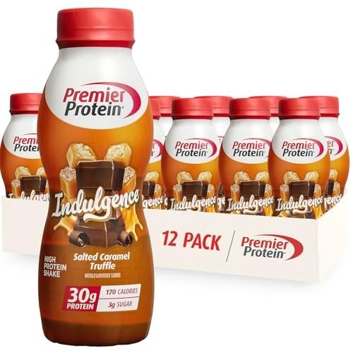 Photo 1 of **BB 5/27/2026***Premier Protein Shake INDULGENCE, Salted Caramel Truffle, 30g Protein, 170 Calories, 3g Sugar, 11.5 Fl Oz, 12 Pack (Packaging May Vary)