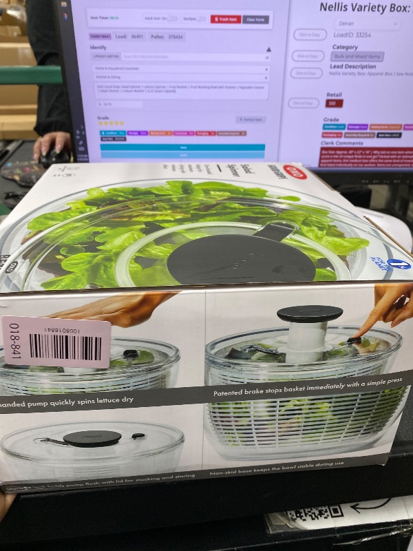 Photo 1 of ***Lid is cracked***OXO Good Grips Salad Spinner | Lettuce Spinner | Fruit Washer | Fruit Washing Bowl with Strainer | Vegetable Cleaner | Salad Cleaner | Lettuce Washer | 6.22 Quart Capacity***Lid is cracked***
