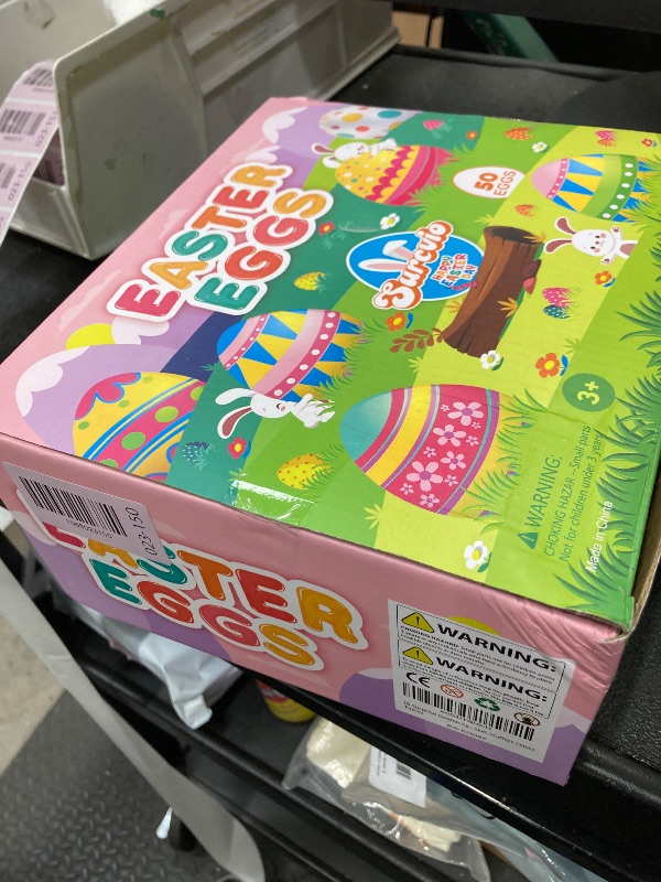 Photo 1 of [6 Surprise Golden Eggs] 50 Pack 3 Inch Large Easter Eggs, Empty Easter Eggs Fillable, Bright Colors Plastic Eggs Bulks for Easter Hunt, Easter Party Favor, Basket Stuffers Fillers