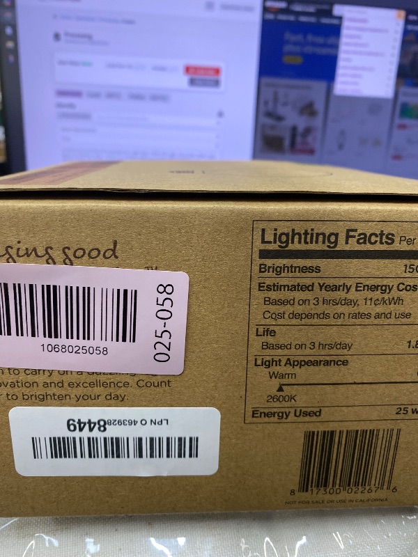 Photo 1 of (4 Pack) G25 Incandescent Incandescent Light Bulb 2700K Soft Light, Decorative Globe Light Bulbs,E26 Medium Base, Perfect for Pendant Bathroom/Vanity Mirror Makeup, Dimmable. (White-Finish, 25-Watt)