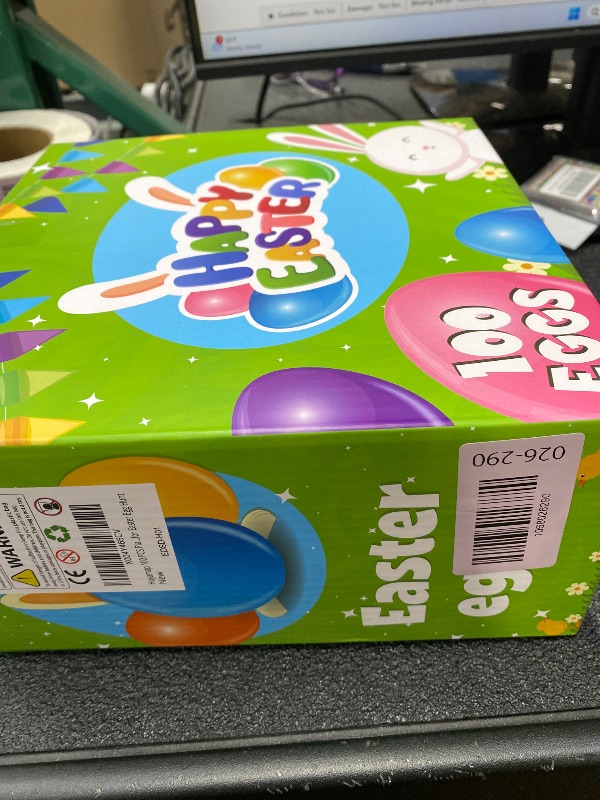 Photo 1 of 100 Pack 2.4" Colorful Fillable Easter Eggs with 6 Surprise Golden Eggs, Plastic Easter Egg Empty for Easter Egg Hunt Party Favors Kids Easter Basket Stuffers Fillers Classroom Prizes for Boys Girls
