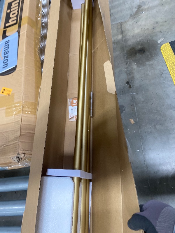 Photo 1 of 1 Inch Luxury Gold Double Curtain Rods 72-144 Inches (6 to 12 Ft), USFOOK Telescoping curtain pole with Sparkling Foil Finials, Long Double Window Rods for Kitchen, Patio