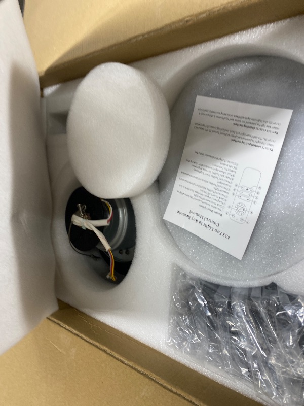 Photo 1 of ***MISSING PIECES -SELLING AS PARTS ONLY***PHORUS 42" Black Low Profile Ceiling Fans with Lights and Remote,Small Flush Mount Ceiling Fans with Quiet Reversible DC Motor, Dimmable 3 CCT